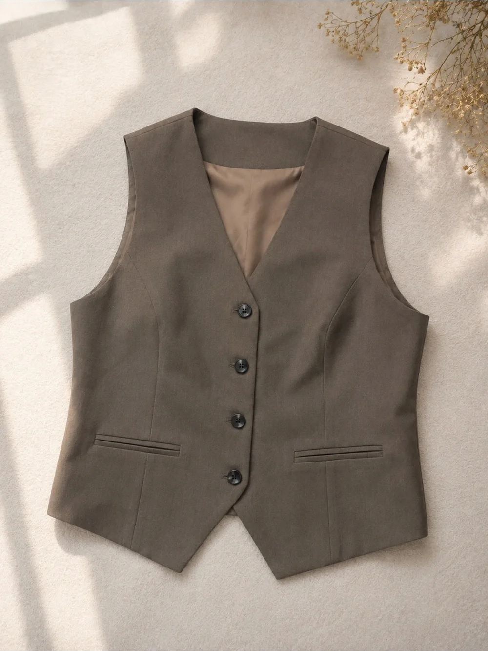 Classic Tailored Women's Vest - Brown